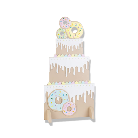 DISPLAY LEGNO CON DONUTS H78