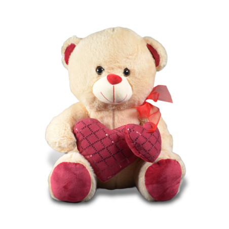 ORSO PELUCHE CON DOPPIO CUORE ASSORTITO