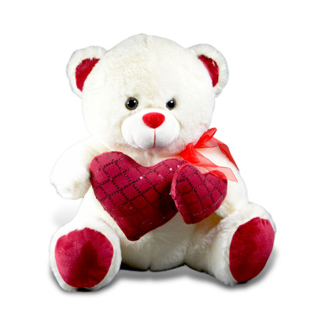 ORSO PELUCHE CON DOPPIO CUORE ASSORTITO