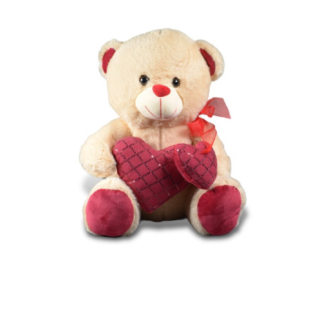 ORSO PELUCHE CON DOPPIO CUORE ASSORTITO