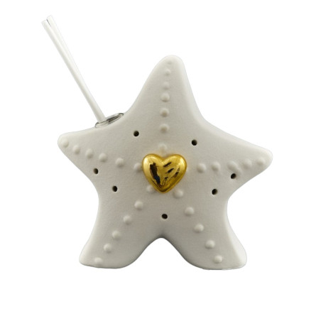 WHITE SATIN PROFUMATORE STELLA CUORE ORO