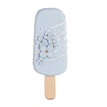 MAGNETE GELATO AZZURRA FIORI GLITTER