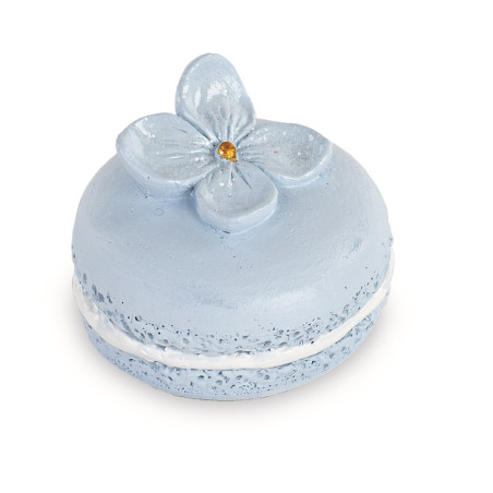 MAGNETE MACARON AZZURRA FIORI GLITTER