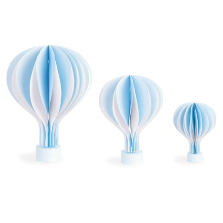 SET 3 MONGOLFIERA AZZURRO CON BASE