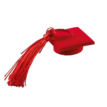 APPLICAZIONE TOCCO LAUREA ROSSO 11CM