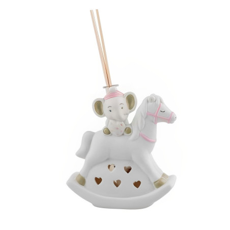 PROFUMATORE ELEFANTE CAVALLO CON LED GIRL H.12