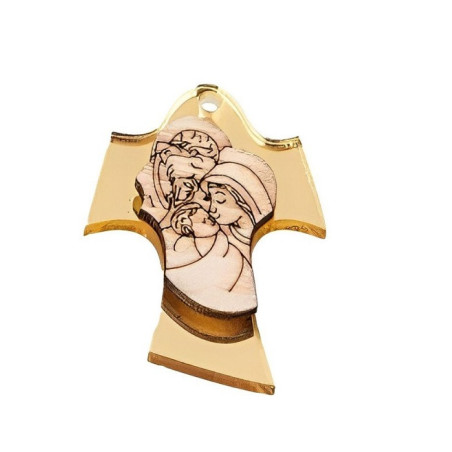 CROCE SACRA FAMIGLIA PLEXI ORO H.4