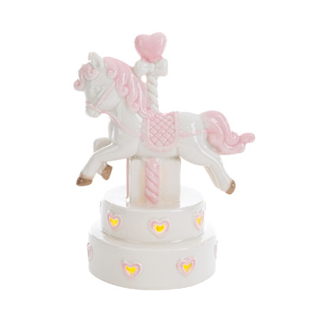 UNICORNO PORCELLANA LED ROSA