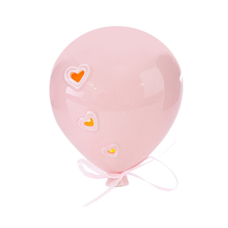 APPENDINO PALLONCINO LED PORCELLANA ROSA