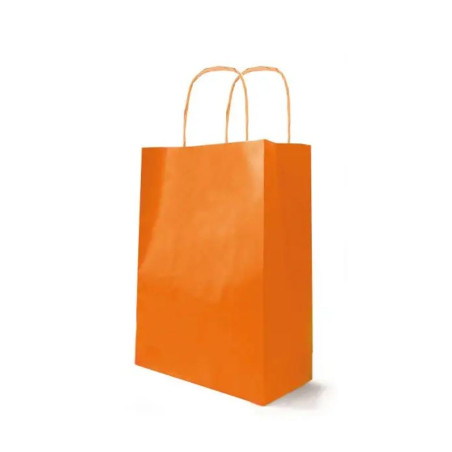 SHOPPER KRAFT ORANGE/BIANCO 18X8X22CM