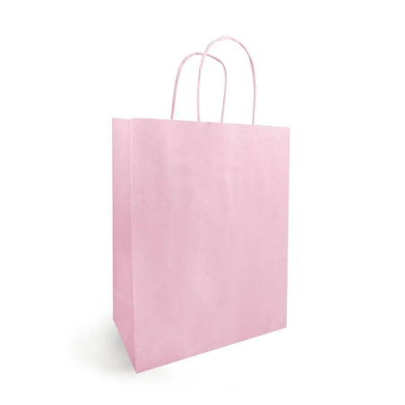 SHOPPER KRAFT ROSA PASTELLO 23X12X30CM