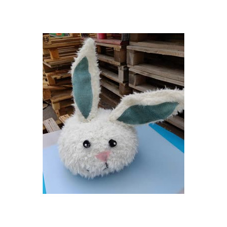 RABBIT HEAD DECO 31X29X54 LIGHT BLUE