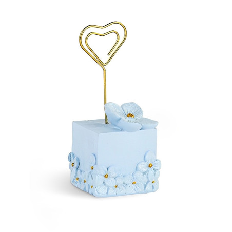 SEGNAPOSTO AZZURRO FIORI GLITTER