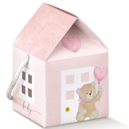 CASETTA C/CO 55X55X50 LITTLE BEAR ROSA