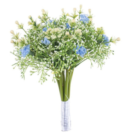 BOUQUET GYPSO E GAROFANE BLU