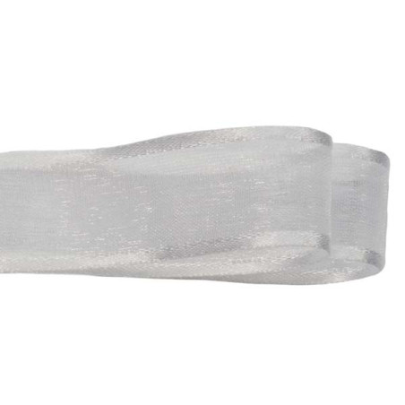 ORGANZA SATIN MM12X50MT BIANCO-ARGENTO