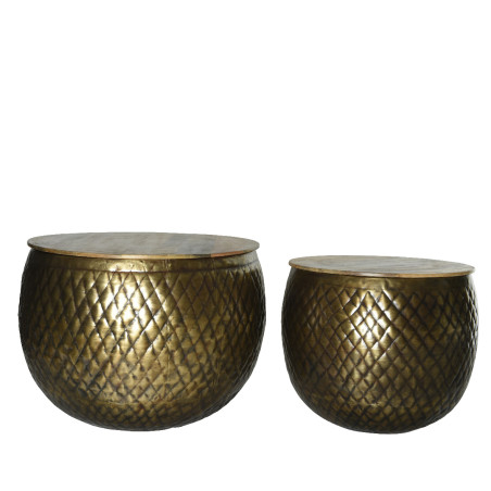 SET 2 TAVOLINI GOLD ANTIQUE