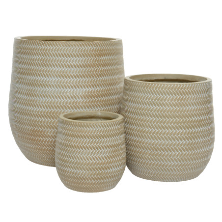 SET 3 VASI BAMBOO H44 SAND