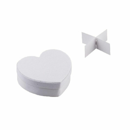 SCATOLA CUORE GRANDE VELLUTO BIANCO 12.4 CM