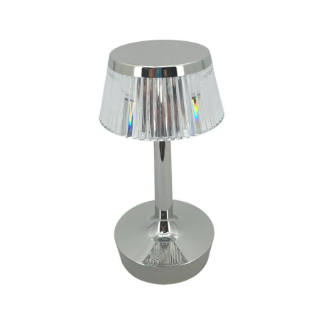 LAMPADA TAVOLO METALLO PLEX ARGENTO H23