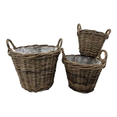 SET 3 CESTE MAXI RATTAN 42XH32 CM