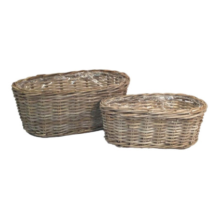 SET 2 CESTE OVALI RATTAN 45X25XH19 CM