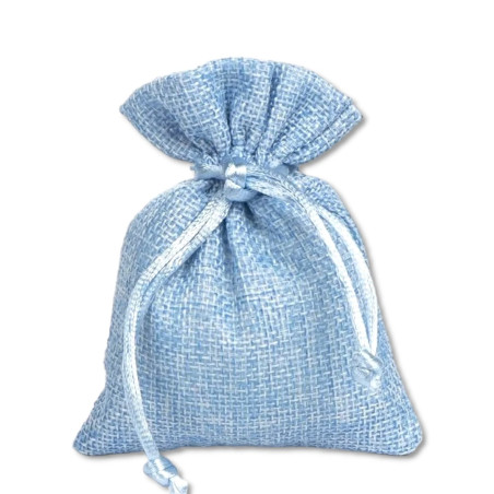 SACCHETTO JUTA COTTON 8X10 CM LIGHT BLUE