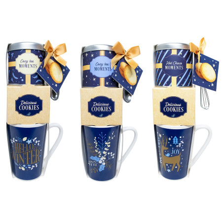 TAZZA NATALE CON BISCOTTI 3 ASSORTITI