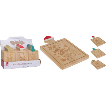 TAGLIERE BAMBU 3 ASSORTITI  NATALE