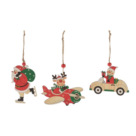 3 PENDENTI IN LEGNO NATALE