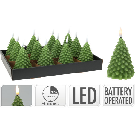 CANDELA ALBERO LED 11 CM VERDE