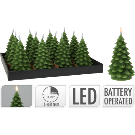 CANDELA ALBERO LED 17 CM VERDE