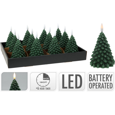 CANDELA ALBERO LED 11 CM VERDE