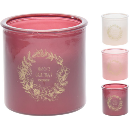 CANDELA VASO IN VETRO 3ASSORTITI