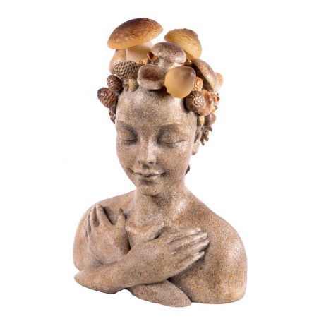 BUSTO DONNA CON FUNGHI E LUCI 41 CM