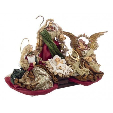 SACRA FAMIGLIA BAROQUE ROSSO CON BASE