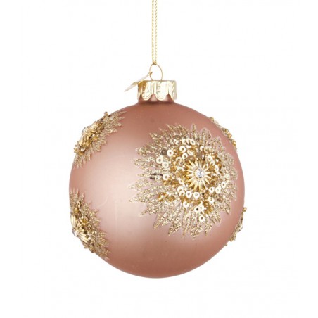 SFERA VETRO  FAIRY ORO ROSA D8