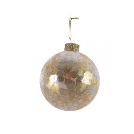 SFERA VETRO PAILLETTES ORO