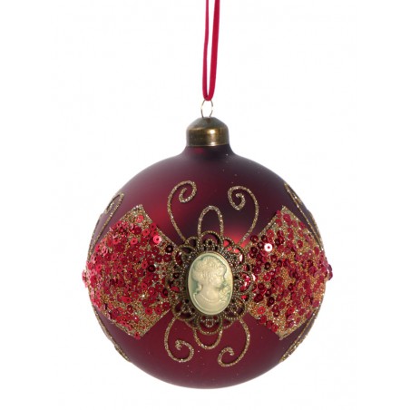 SFERA BURGUNDY DEC.CAMEO D.10 VETRO