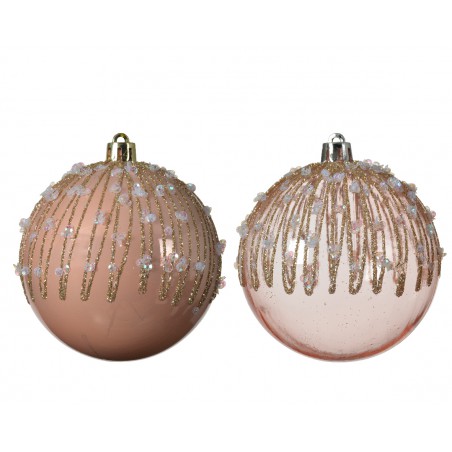 SFERA PINK  CON PERLINE E GLITTER