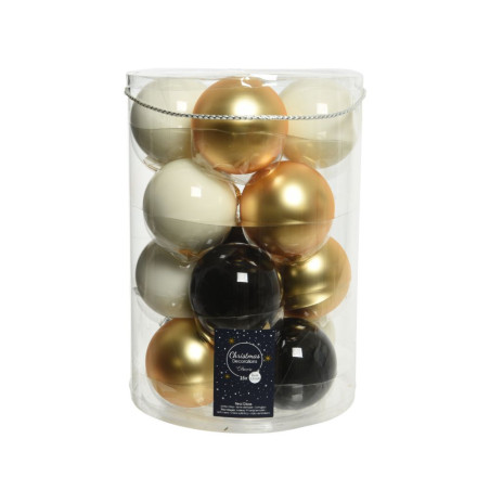 SFERA VETRO D8 BLACK-WHITE-GOLD