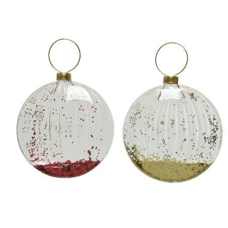 SFERA CON GLITTER RED-GOLD