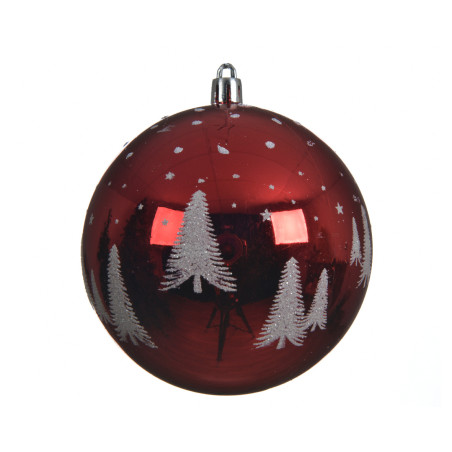 SFERA RED D8 CON DECORI ALBERO