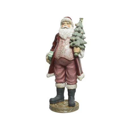 BABBO NATALE C ALBERO RESINA H32.5