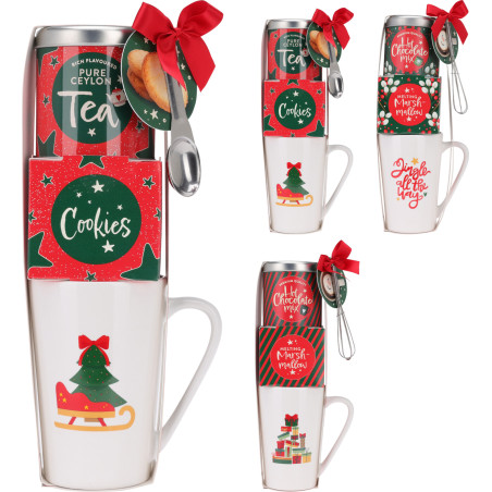 SET REGALO BEVANDE 4PEZZI  NATALE 3ASSORTITI