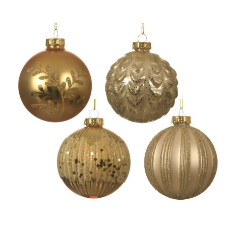 SFERA VETRO OPACA CON GLITTER ORO 4DECORAZIONI