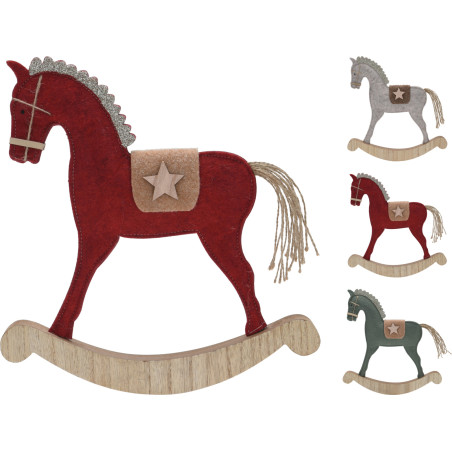 CAVALLO DONDOLO FELTRO 30CM 3ASSORTITI