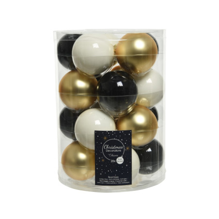 SFERA VETRO D6 WHITE-BLACK-GOLD MIX