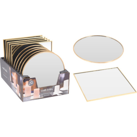 PIATTO SPECCHIO 15CM ORO 2 ASSORTITI