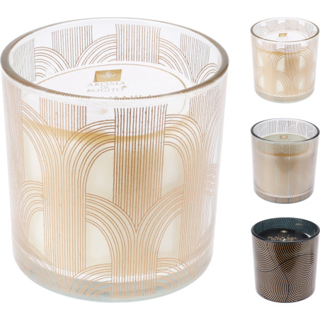 VASO VETRO CON CANDELA 10CM 3 ASSORTITE